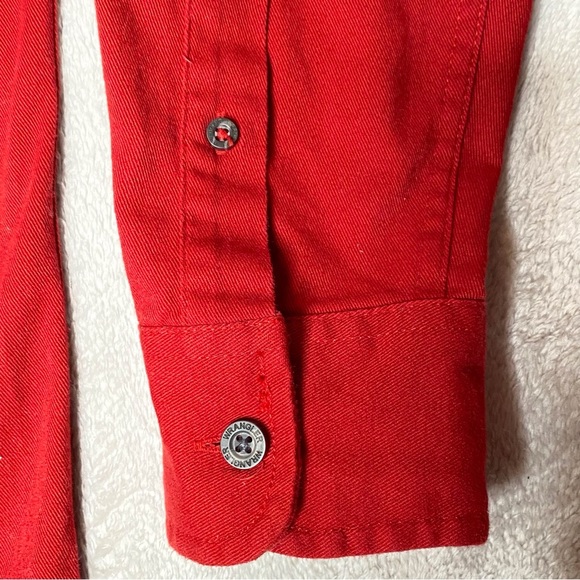 Men’s Vintage Wrangler EST. 1947 Red Cotton Button Down Casual Shirt Size S/P - Picture 6 of 12